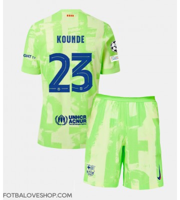 Barcelona Jules Kounde #23 Dětské Alternativní Dres 2024-25 Krátký Rukáv (+ trenýrky)